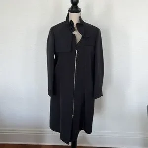 コート MARNI Woman Coat Black CPMA0214C0UTW997 STR17 MARNI Oversized leather-trimmed shell raincoat | THE OUTNET